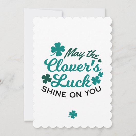 Lucky Clover Charm - May the Clover's Luck Shine Feestdagenkaart (Voorkant)