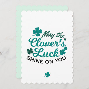 Lucky Clover Charm - May the Clover's Luck Shine Feestdagenkaart