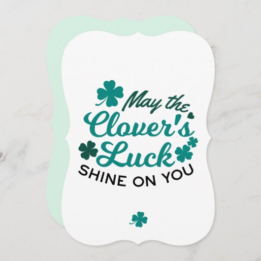 Lucky Clover Charm - May the Clover's Luck Shine Kaart (Voorkant / Achterkant)
