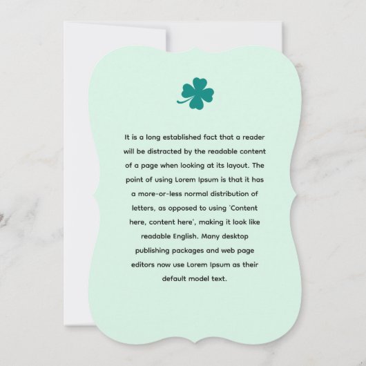 Lucky Clover Charm - May the Clover's Luck Shine Kaart (Achterkant)