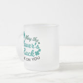 Lucky Clover Charm - May the Clover's Luck Shine Matglas Koffiemok (Voorkant links)