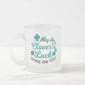 Lucky Clover Charm - May the Clover's Luck Shine Matglas Koffiemok (Links)