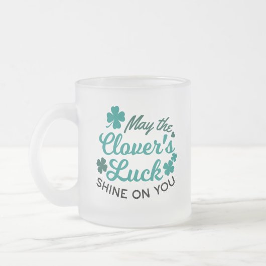 Lucky Clover Charm - May the Clover's Luck Shine Matglas Koffiemok (Links)