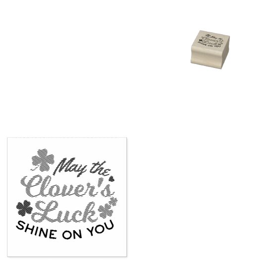 Lucky Clover Charm - May the Clover's Luck Shine Rubberstempel (Gestempeld)