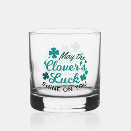Lucky Clover Charm - May the Clover's Luck Shine Whisky Glas