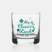 Lucky Clover Charm - May the Clover's Luck Shine Whisky Glas (Achterkant)