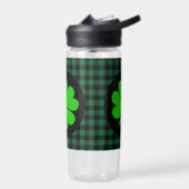 Lucky Clover charm, Shamrock, Green buffalo plaid Waterfles (Links)