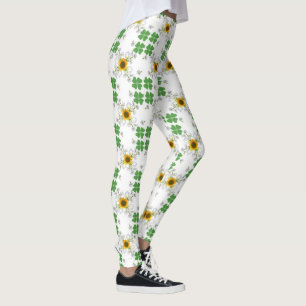 Lucky clover, Clover met Sunflower Calla Lily Leggings