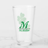 Lucky Clover Custom Monogram & Foto Glas (Achterkant)