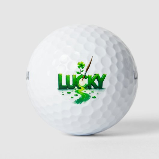 Lucky Clover Design voor St. Patrick's Day Golfballen (Voorkant)