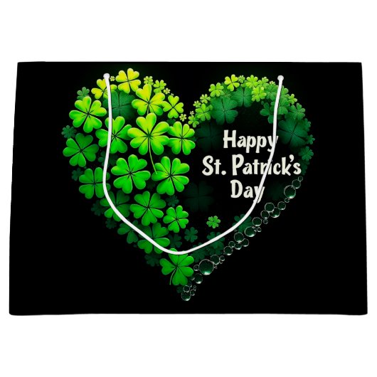 Lucky Clover Design voor St. Patrick's Day Groot Cadeauzakje (Voorkant)