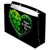 Lucky Clover Design voor St. Patrick's Day Groot Cadeauzakje (Achterkant Gekanteld)