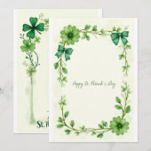 Lucky Clover Design voor St. Patrick's Day Kaart (Voorkant / Achterkant)