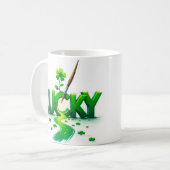 Lucky Clover Design voor St. Patrick's Day Koffiemok (Voorkant links)