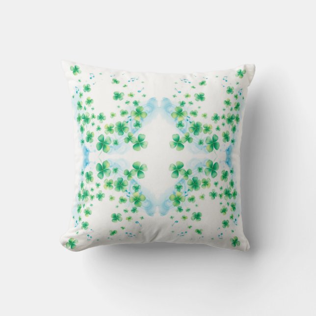 Lucky Clover Design voor St. Patrick's Day Kussen (Voorkant)