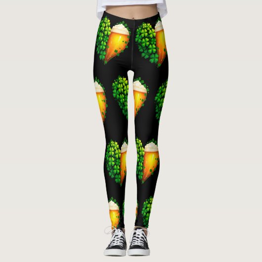 Lucky Clover Design voor St. Patrick's Day Leggings (Voorkant)