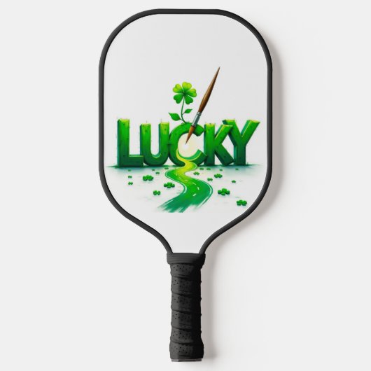 Lucky Clover Design voor St. Patrick's Day Pickleball Paddle (Voorkant)
