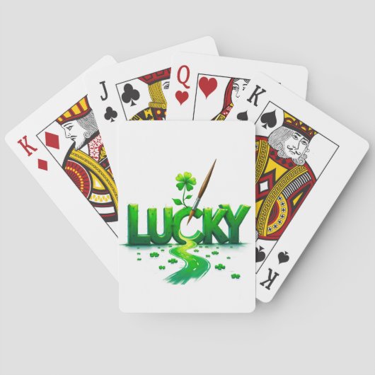 Lucky Clover Design voor St. Patrick's Day Pokerkaarten (Achterkant)