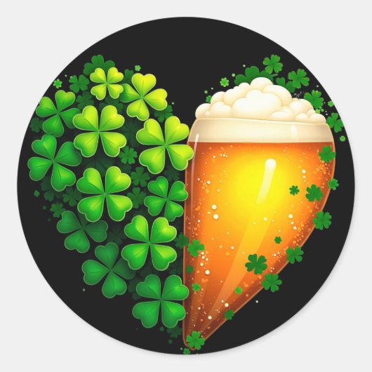 Lucky Clover Design voor St. Patrick's Day Ronde Sticker (Voorkant)