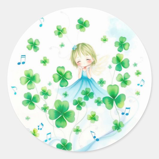 Lucky Clover Design voor St. Patrick's Day Ronde Sticker (Voorkant)