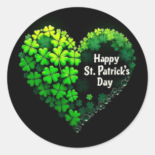 Lucky Clover Design voor St. Patrick's Day Ronde Sticker