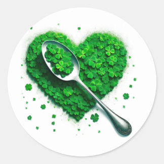 Lucky Clover 🍀 Een tijdloos symbool van geluk Ronde Sticker