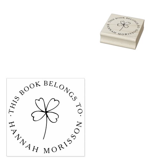 Lucky Clover Eenvoudige Bibliotheek Boek Aangepast Rubberstempel (Gestempeld)