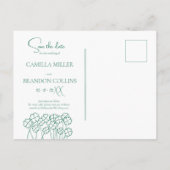 Lucky Clover Emerald Green Modern Save the Date Briefkaart (Achterkant)