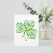 Lucky clover filigree briefkaart (Staand voorkant)