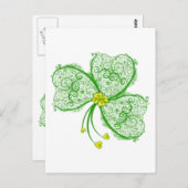 Lucky clover filigree briefkaart (Voorkant / Achterkant)