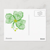 Lucky clover filigree briefkaart (Achterkant)