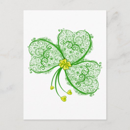 Lucky clover filigree briefkaart (Voorkant)