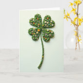 Lucky Clover Floral Pattern Card Kaart (Gele Bloem)