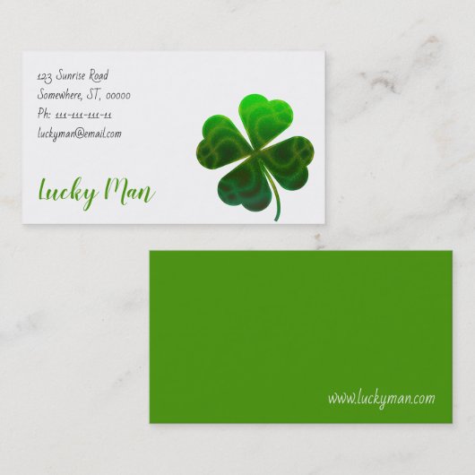 Lucky Clover | Floral Visitekaartje (Voorkant / Achterkant)