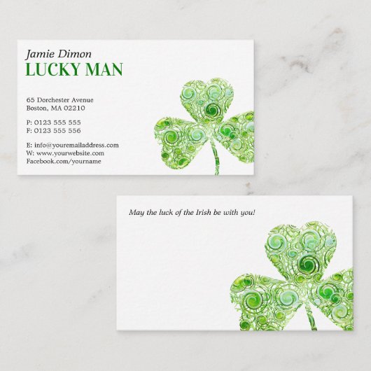 Lucky Clover | Floral Visitekaartje (Voorkant / Achterkant)