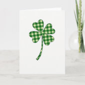 Lucky Clover Gingham Pattern Card Kaart (Voorkant)