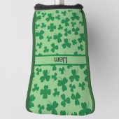 Lucky Clover Green Gepersonaliseerde Golf Putter H Golfheadcover (Draai 90)