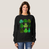 Lucky Clover Green Shamrock Irish Funny st patrick Trui (Voorkant volledig)