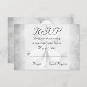 Lucky Clover Grijs Groen Sinaasappel Iers Bruiloft RSVP Kaartje (Voorkant / Achterkant)