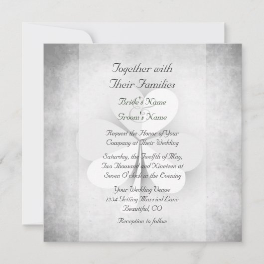 Lucky Clover Grijs Wit Groen Sinaasappel Iers Brui Kaart (Voorkant)