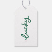 Lucky Clover Hand Lettered Gift Labels Cadeaulabel (Voorkant)