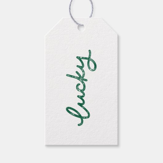 Lucky Clover Hand Lettered Gift Labels Cadeaulabel (Voorkant)