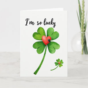 Lucky Clover Hart Art Kaart