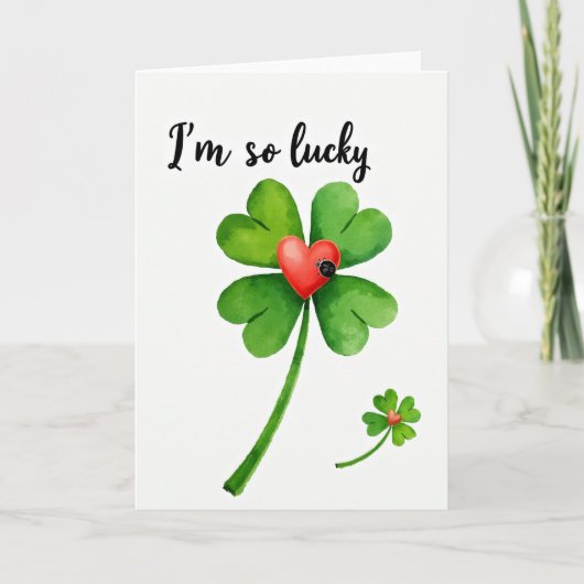 Lucky Clover Hart Art Kaart (Voorkant)