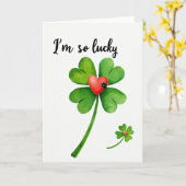 Lucky Clover Hart Art Kaart (Gele Bloem)