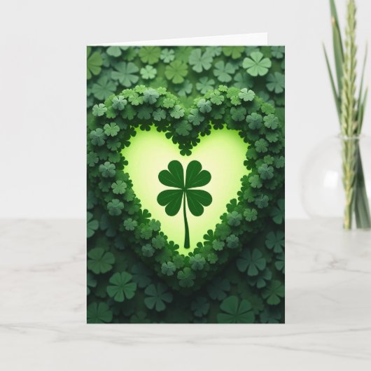 Lucky Clover Hart Groen Kaart (Voorkant)