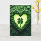 Lucky Clover Hart Groen Kaart (Gele Bloem)