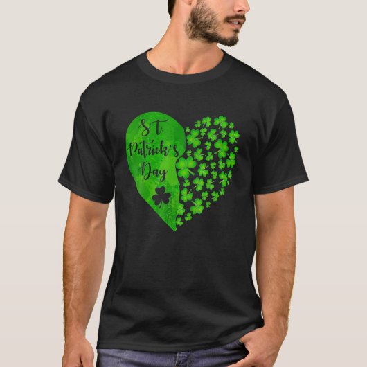 Lucky Clover Heart Happy St.Patrick's Day Clover L T-shirt (Voorkant)