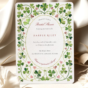 Lucky Clover & Hearts Bruiloftsfeest Kaart