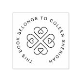 Lucky Clover Hearts Custom uit het bibliotheekboek Rubberstempel (Afrduk)